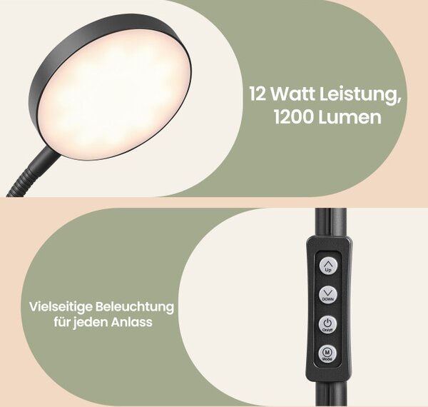 LED stojací lampa se stmíváním a flexibilním ramenem LFLB35017BD02