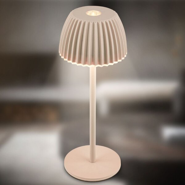 BRILONER Riffle Nano stolní lampička - 1,5W, 130lm, nabíjecí, LED, stmívatelné, dotykový vypínač, German design Award Winner 2025, béžová 7581011