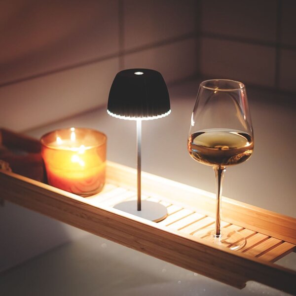 BRILONER Nabíjecí stolní lampa Riffle Mini - 20 cm, 1,5W, 150lm, bezdrátová, LED, stmívatelné, dotykový vypínač, měď 7552013