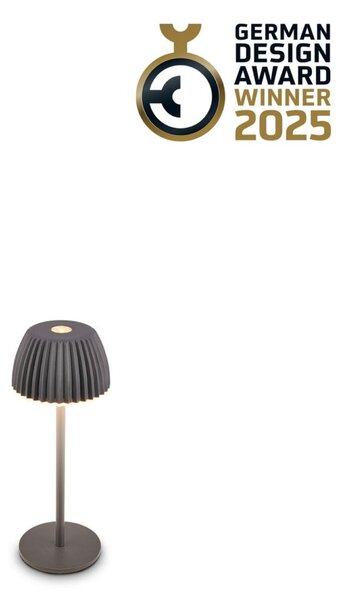 BRILONER Riffle Nano stolní lampička - 1,5W, 130lm, nabíjecí, LED, stmívatelné, dotykový vypínač, German design Award Winner 2025, antracit 7581015