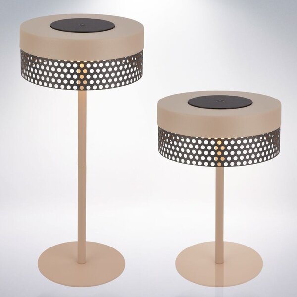 BRILONER Booha stolní lampa - 2,5W, 300lm, bezdrátová, IP44, LED, stmívatelná, teplá bílá, béžová/antracit 7576011