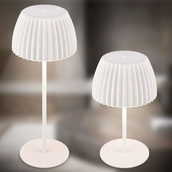 BRILONER Nabíjecí stolní lampa Riffle - 36,5 cm, 2W, 200lm, IP44, bezdrátová, LED, stmívatelná, dotykový vypínač, bílé 7553016