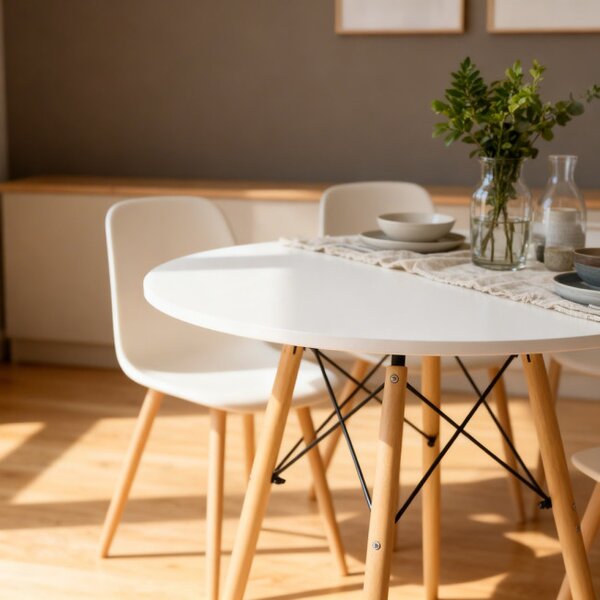 Jídelní stůl LOFT bílý / naturální