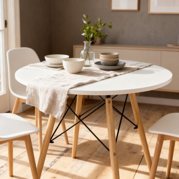 Jídelní stůl LOFT bílý / naturální