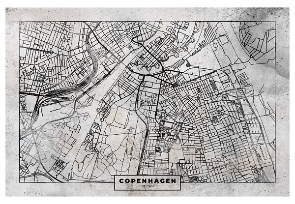 Korková nástěnná dekorační tabule Plán Kodaně