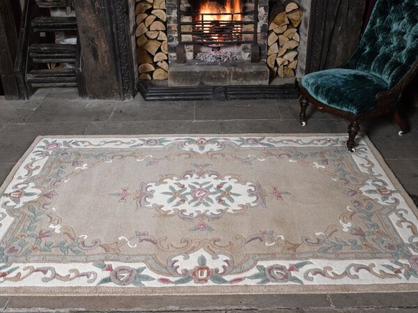 Flair Rugs, Ručně všívaný kusový koberec Lotus premium Fawn, 75x150, béžová, chodba / předsíň