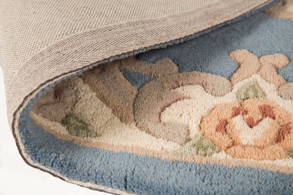 Flair Rugs, Ručně všívaný kusový koberec Lotus premium Blue, 75x150, modrá, chodba / předsíň
