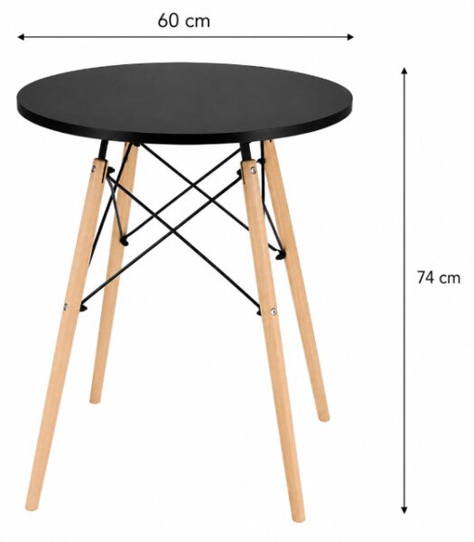 Příruční stolek TOD černý / naturální