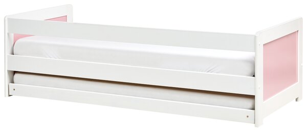 Rozkládací postel Borovicové dřevo GRAVELINES 90 x 200 cm Růžová