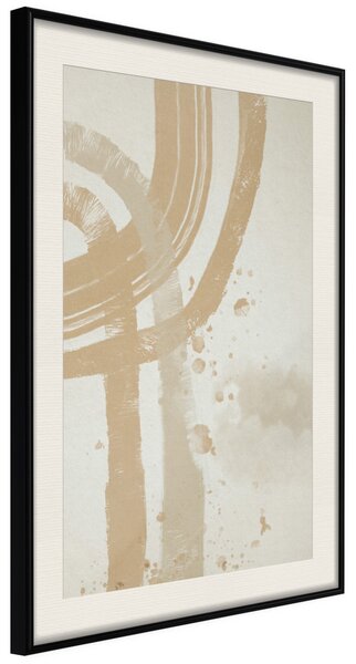 Plakát Bežový minimalismus - abstraktní hnědý vzor na světle béžovém pozadí