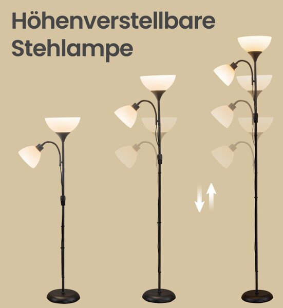 Stojací lampa s nastavitelnou lampou na čtení LFLB35019B102