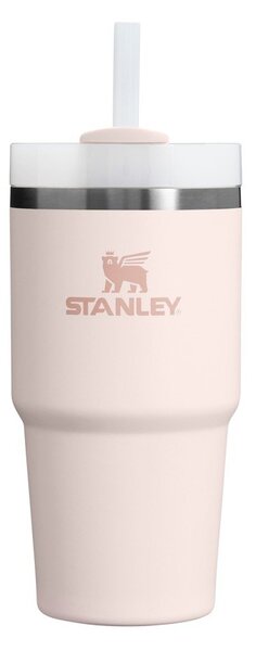 Světle růžová termoska s brčkem z nerezové oceli 600 ml Quencher H2.0 FlowState Tumbler Rose Quartz – Stanley