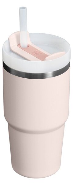 Světle růžová termoska s brčkem z nerezové oceli 600 ml Quencher H2.0 FlowState Tumbler Rose Quartz – Stanley