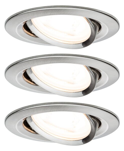 Paulmann 93429 Nova vestavné svítidlo, LED, GU10, 19.5 W, železo (kartáčované), sada 3 ks