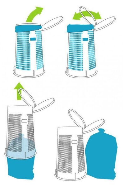 Venkovní odpadkový koš - plastový, 120 l, černá