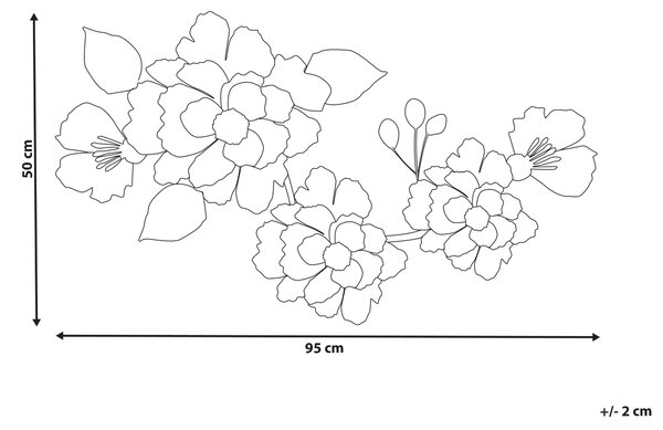 Závěsná ozdoba Květina CAESIUM Kov 95 cm Pestrá