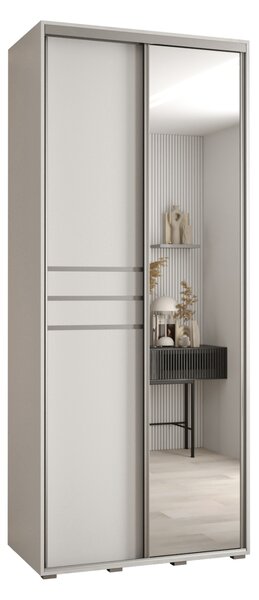 Šatní skříň ASIRI 11 - 120/45 cm, bílá / stříbrná