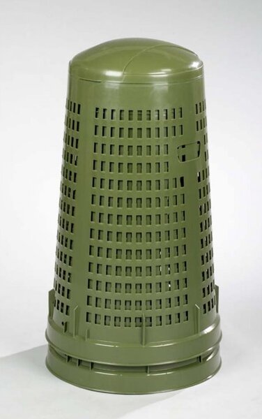 Venkovní odpadkový koš - plastový, 120 l, zelená