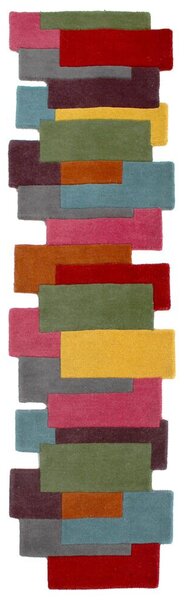 Flair Rugs koberce AKCE: 66x300 cm Ručně všívaný běhoun Abstract Collage Multi - 66x300 cm