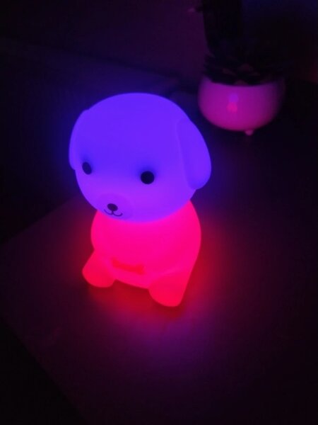 LED RGB Stm. nabíjecí dětské noční světlo LED/2,5W/5V 3000K 1200 mAh pes