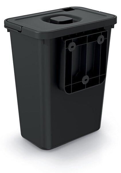 Závěsný odpadkový koš, 10 l, černá