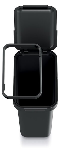 Závěsný odpadkový koš, 12 l, černá