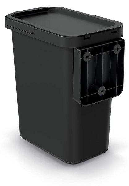 Závěsný odpadkový koš, 12 l, černá