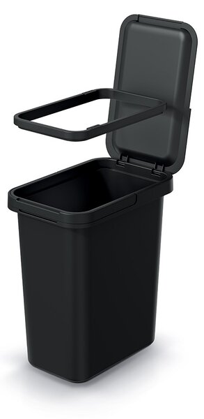 Závěsný odpadkový koš, 12 l, černá