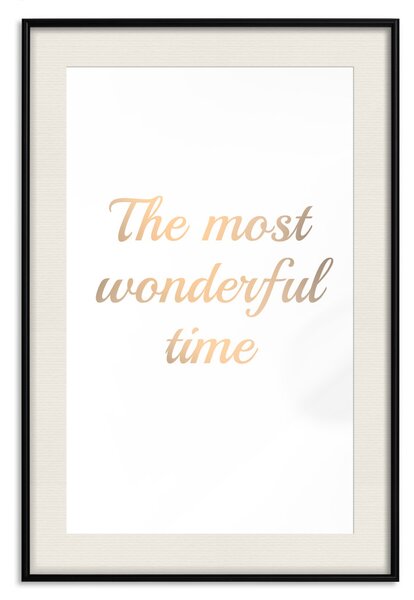 Plakát Nejkrásnější čas - nápis na bílém pozadí, zlatý nápis