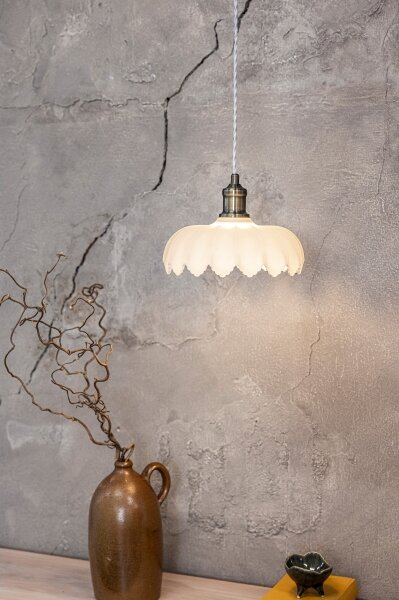 Markslöjd 108857 - Lustr na lanku KURAGE 1xE27/40W/230V mosaz/bílá
