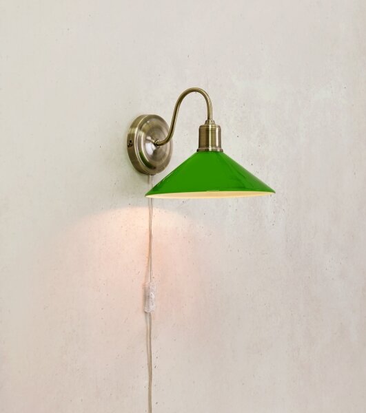 Markslöjd 108866 - Nástěnná lampa VELA 1xE27/40W/230V mosaz/zelená