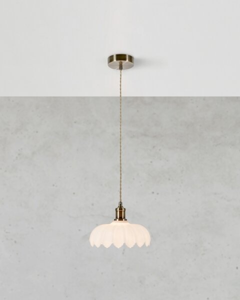 Markslöjd 108857 - Lustr na lanku KURAGE 1xE27/40W/230V mosaz/bílá