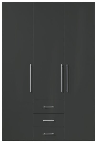 ŠATNÍ SKŘÍŇ S OTOČNÝMI DVEŘMI, antracitová, vysoce lesklá antracitová, 146,6/218,6/59 cm Xora - Šatní skříně