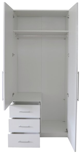 ŠATNÍ SKŘÍŇ S OTOČNÝMI DVEŘMI, vysoce lesklá bílá, bílá, 98/218,6/59,4 cm Xora - Šatní skříně