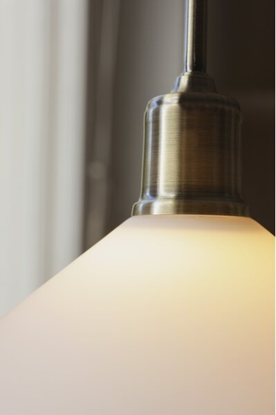 Markslöjd 108867 - Lustr na lanku VELA 1xE27/40W/230V mosaz/bílá