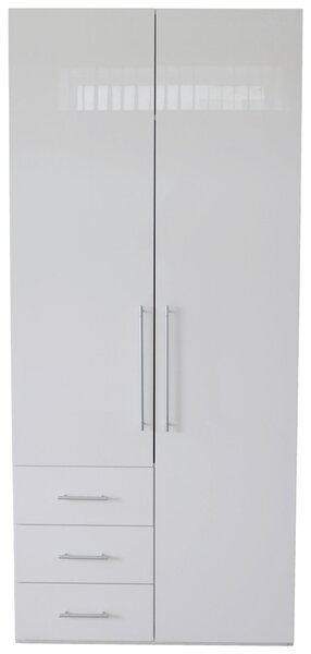 ŠATNÍ SKŘÍŇ S OTOČNÝMI DVEŘMI, vysoce lesklá bílá, bílá, 98/218,6/59,4 cm Xora - Šatní skříně