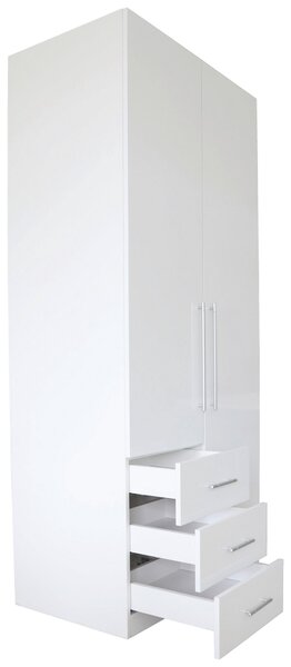 ŠATNÍ SKŘÍŇ S OTOČNÝMI DVEŘMI, vysoce lesklá bílá, bílá, 98/218,6/59,4 cm Xora - Šatní skříně