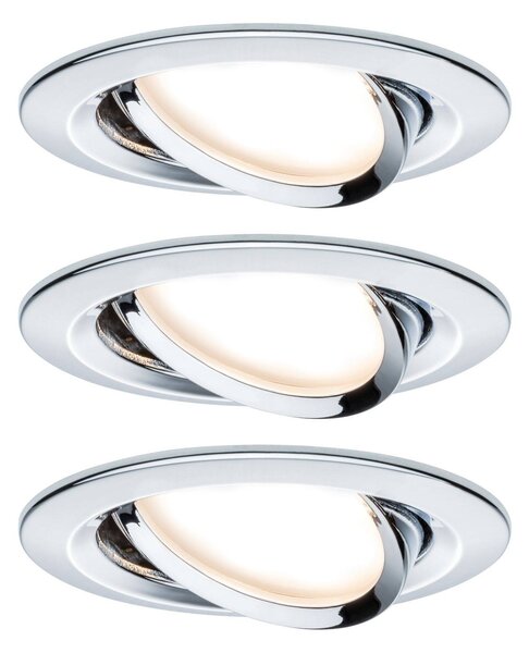 Paulmann 93488 Nova vestavné svítidlo, LED, LED, 18 W, chrom (lesklý), sada 3 ks