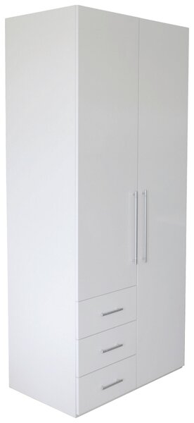 ŠATNÍ SKŘÍŇ S OTOČNÝMI DVEŘMI, vysoce lesklá bílá, bílá, 98/218,6/59,4 cm Xora - Šatní skříně