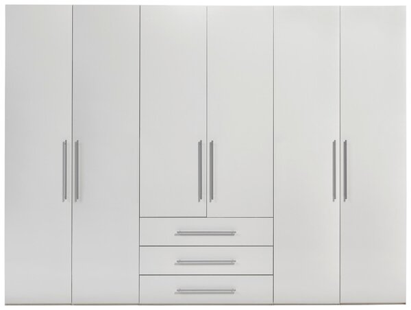 ŠATNÍ SKŘÍŇ S OTOČNÝMI DVEŘMI, vysoce lesklá bílá, bílá, 292,8/218,6/59,6 cm Xora - Šatní skříně