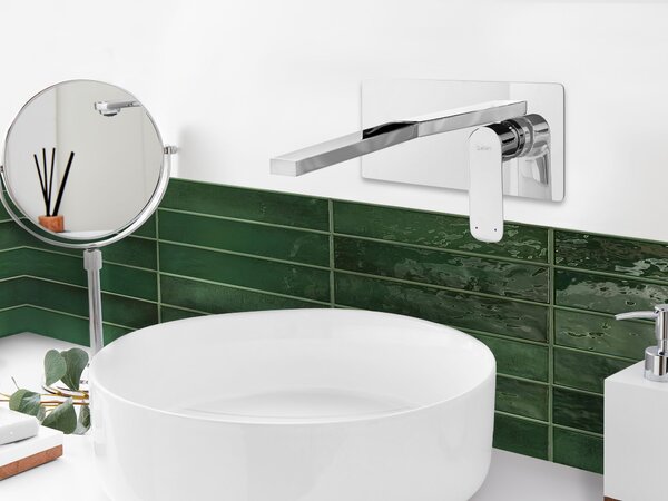 Nástěnná umyvadlová baterie DICHATO Mosaz Stříbrná