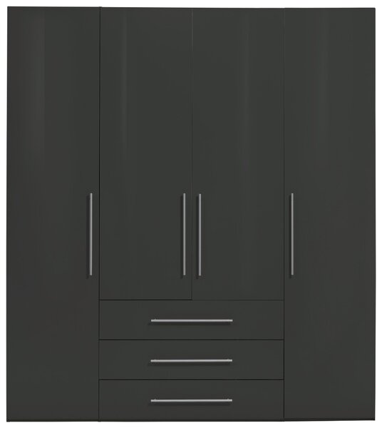 ŠATNÍ SKŘÍŇ S OTOČNÝMI DVEŘMI, antracitová, vysoce lesklá antracitová, 195,5/218,6/59,5 cm Xora - Šatní skříně