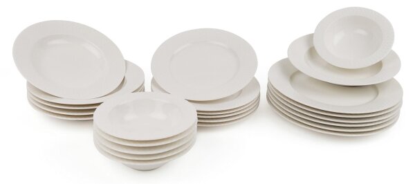Jídelní sada 24 ks bílá/porcelán