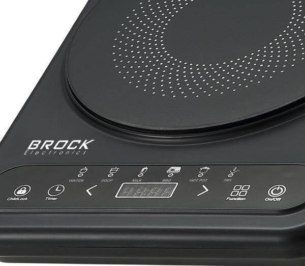 Elektrický indukční vařič Brock, 1 plotýnka 25cm, 2000W, digitální, dětský zámek