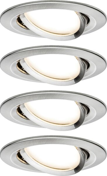 Paulmann 4064161242286 Nova vestavné svítidlo, LED, LED, 18 W, železo (kartáčované), sada 4 ks