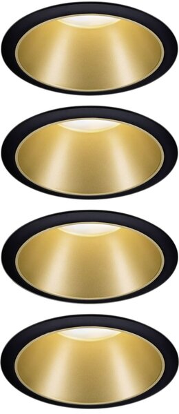Paulmann 4064161242248 Cole Coin vestavné svítidlo, LED, 6 W, černá, zlatá, sada 4 ks