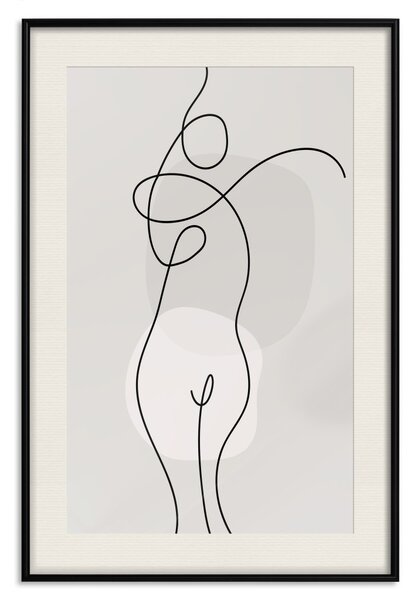 Plakát Figura ženy - lineární a abstraktní postava v moderním stylu