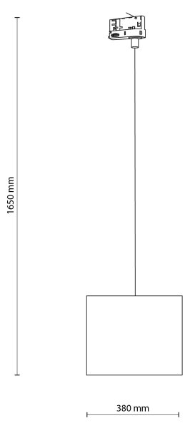Lustr na lanku 3-fáz. lišto. systému TRACER 1xE27/15W/230V pr. 30 cm černá/bílá