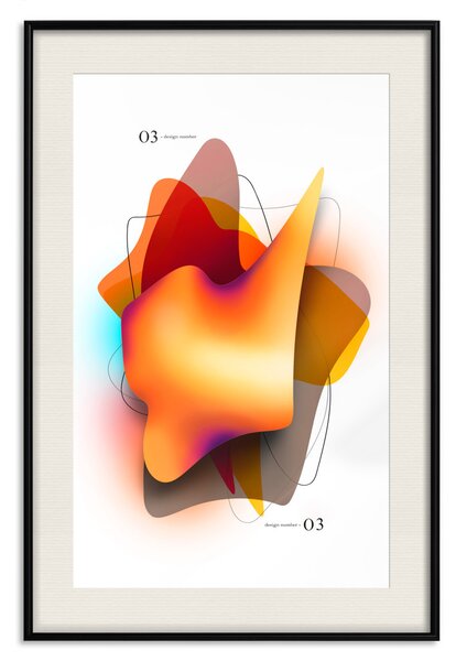 Plakát Abstrakce - tvary ve šťavnatých barvách na světlém pozadí