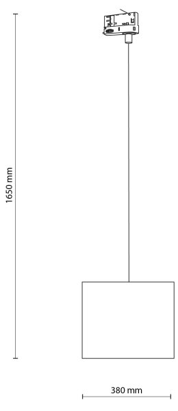 Lustr na lanku 3-fáz. lišto. systému TRACER 1xE27/15W/230V pr. 30 cm černá/šedá